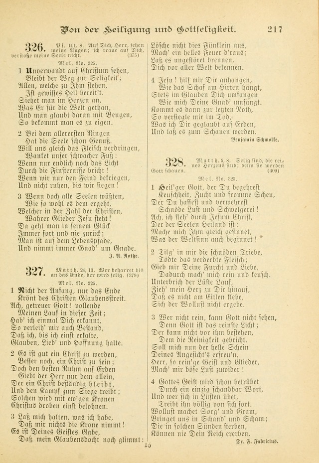 Gesangbuch mit Noten: herausgegeben von der Allgemeinen Conferenz der Mennoniten von Nord-Amerika (3rd. Aufl.) page 217