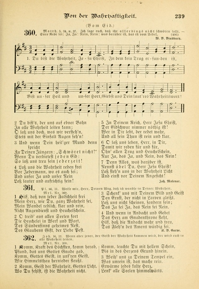 Gesangbuch mit Noten: herausgegeben von der Allgemeinen Conferenz der Mennoniten von Nord-Amerika (3rd. Aufl.) page 239