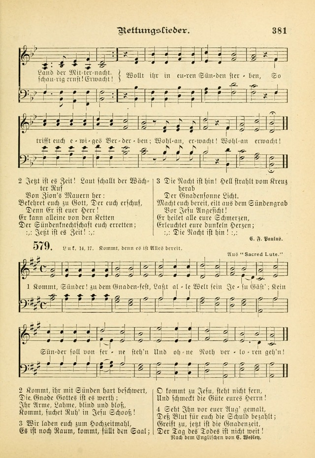 Gesangbuch mit Noten: herausgegeben von der Allgemeinen Conferenz der Mennoniten von Nord-Amerika (3rd. Aufl.) page 381
