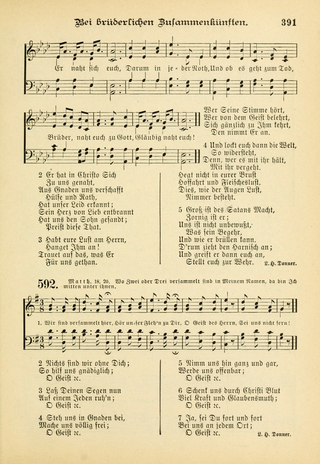 Gesangbuch mit Noten: herausgegeben von der Allgemeinen Conferenz der Mennoniten von Nord-Amerika (3rd. Aufl.) page 391