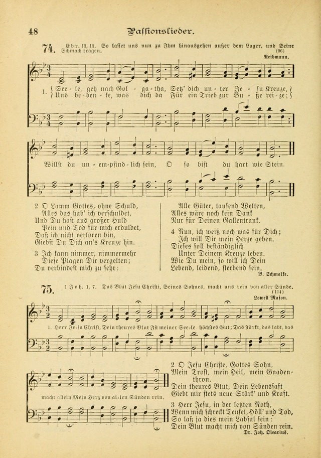 Gesangbuch mit Noten: herausgegeben von der Allgemeinen Conferenz der Mennoniten von Nord-Amerika (3rd. Aufl.) page 48