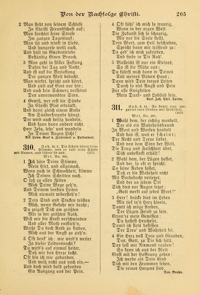 Gesangbuch mit Noten: herausgegeben von der Allgemeinen Conferenz der Mennoniten von Nord-Amerika page 205