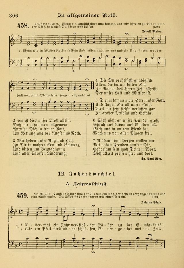 Gesangbuch mit Noten: herausgegeben von der Allgemeinen Conferenz der Mennoniten von Nord-Amerika page 306