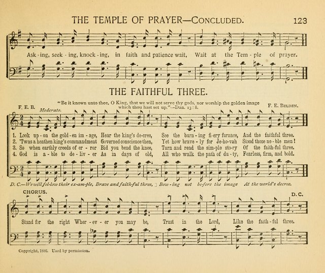 The Gospel Song Sheaf: for Sunday schools and young peoples meetings, comprising primary songs, intermediate songs, gospel and special songs, and old hymns and tunes page 123