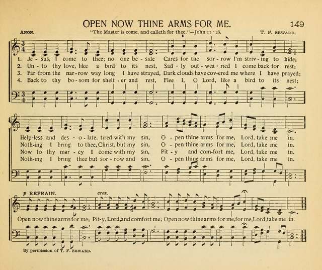 The Gospel Song Sheaf: for Sunday schools and young peoples meetings, comprising primary songs, intermediate songs, gospel and special songs, and old hymns and tunes page 149