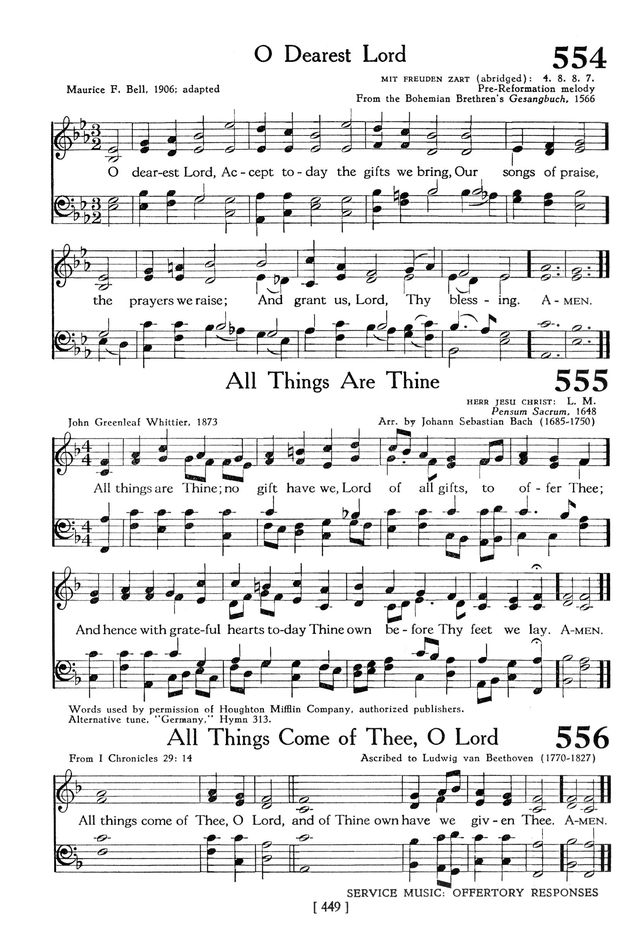 The Hymnbook 556 All Things Come Of Thee O Lord Hymnary Org