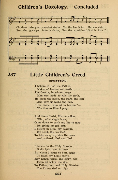 Hymnal for Primary Classes: a collection of hymns and tunes, recitations and exercises, being a manual for primary Sunday-schools (With Tunes)) page 225