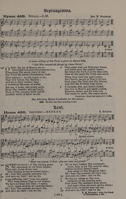 Hymns Ancient and Modern (Standard ed.) page 423