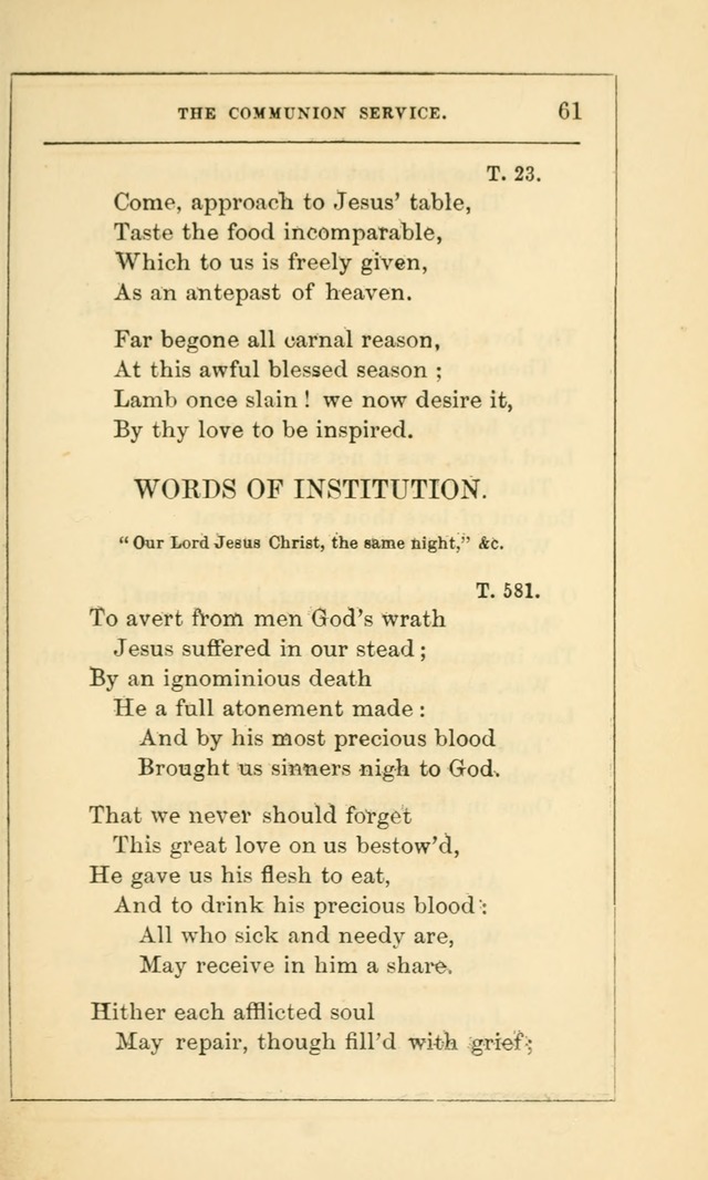 Hymns Arranged for the Communion Service of the Church of the United Brethren page 61