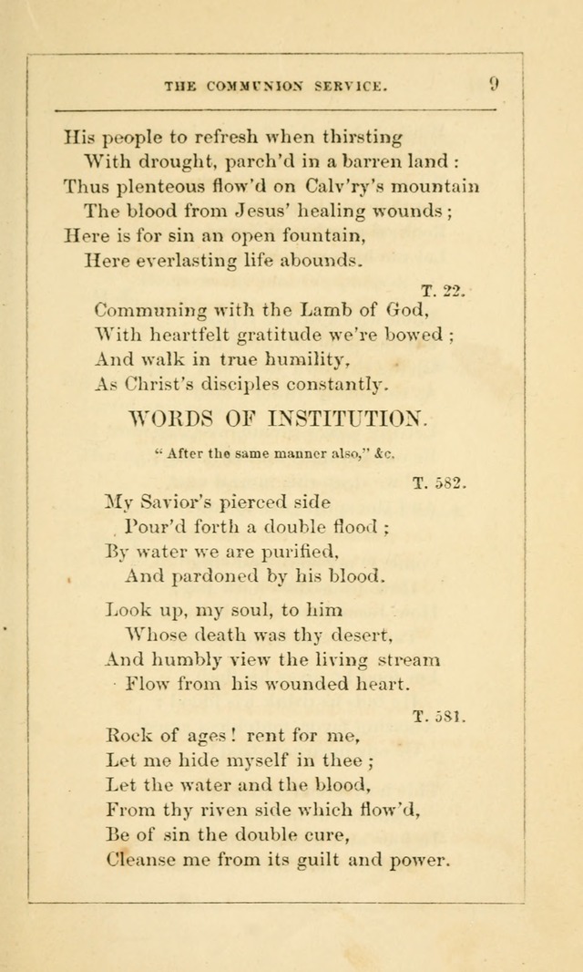 Hymns Arranged for the Communion Service of the Church of the United Brethren page 9