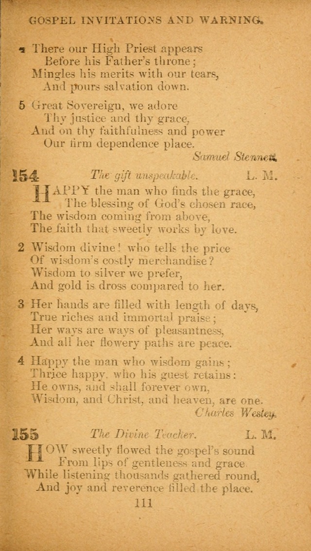 Hymnal: adapted to the doctrines and usages of the African Methodist Episcopal Church. Revised Edition page 115