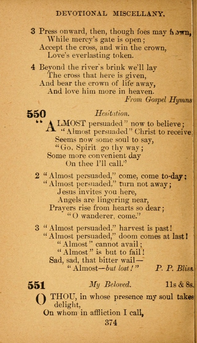 Hymnal: adapted to the doctrines and usages of the African Methodist Episcopal Church. Revised Edition page 382