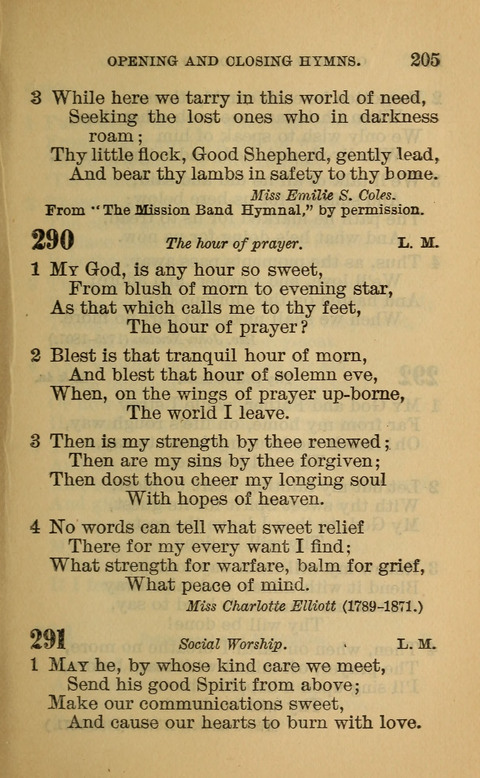 Hymns of the Ages: for Public and Social Worship, Approved and Recommended ... by the General Assembly of the Presbyterian Church in the U.S. (Second ed.) page 205