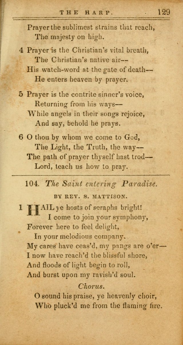The Harp: being a collection of hymns and spiritual songs, adapted to all purposes of social and religious worship page 129