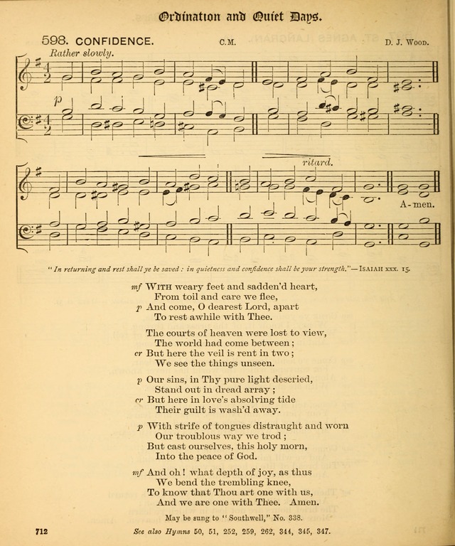 The Hymnal Companion to the Book of Common Prayer with accompanying tunes (3rd ed., rev. and enl.) page 712