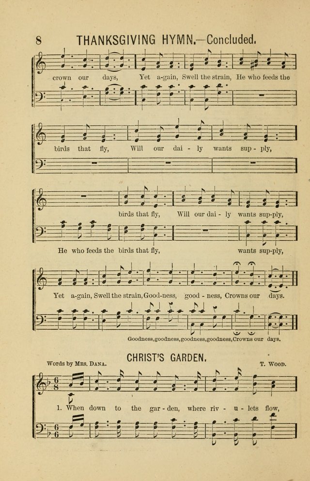 The Heavenly Choir: a collection of hymns and tunes for all occasions of worship, congregational, church, prayer, praise, choir, Sunday school, and social meeings page 8
