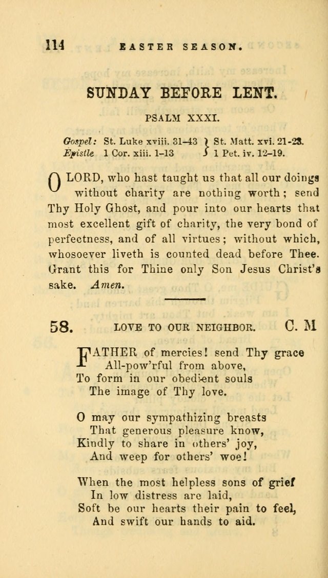 Hymns and Chants: with offices of devotion. For use in Sunday-schools, parochial and week day schools, seminaries and colleges. Arranged according to the Church year page 114