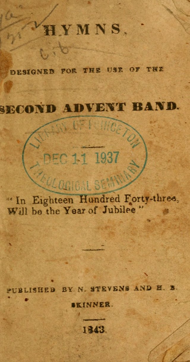 Hymns: designed for the Use of the Second advent band page 1