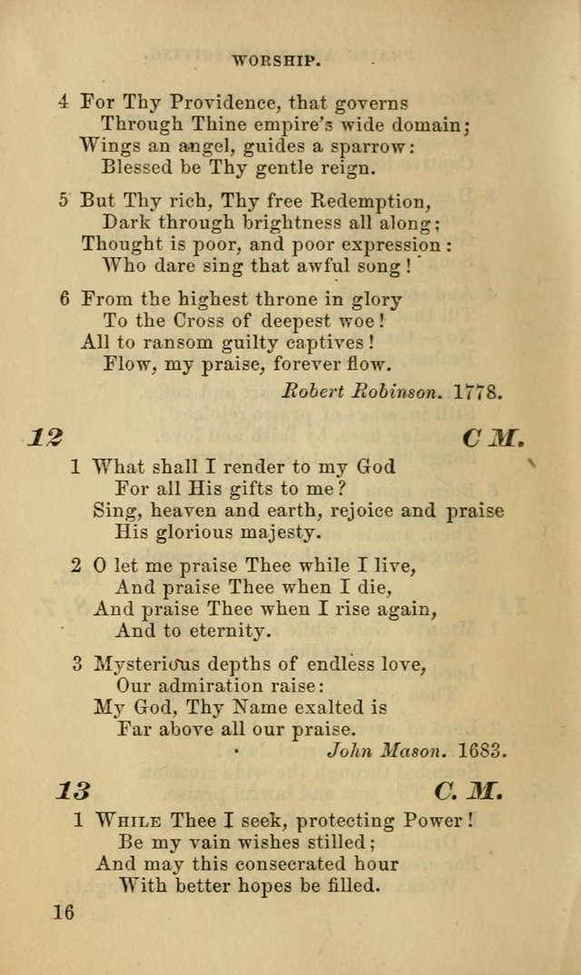 Hymns for the use of the Evangelical Lutheran Church, by the Authority of the Ministerium of Pennsylvania page 16
