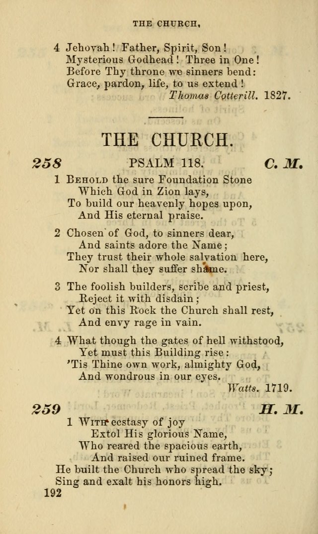 Hymns for the use of the Evangelical Lutheran Church, by the Authority of the Ministerium of Pennsylvania page 192
