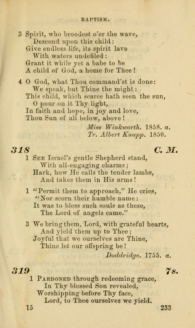 Hymns for the use of the Evangelical Lutheran Church, by the Authority of the Ministerium of Pennsylvania page 233
