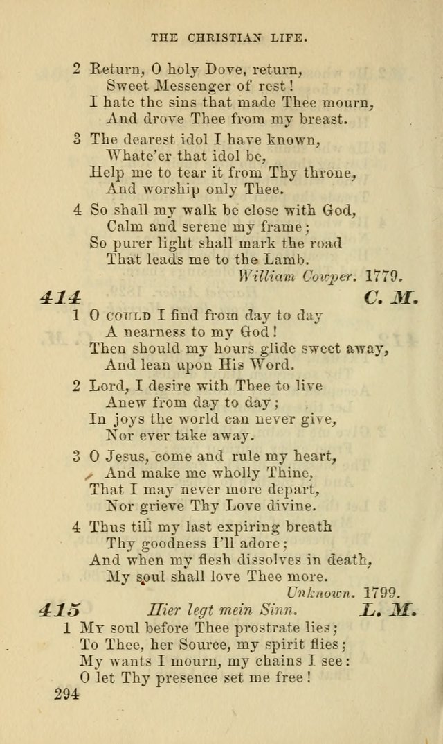 Hymns for the use of the Evangelical Lutheran Church, by the Authority of the Ministerium of Pennsylvania page 294