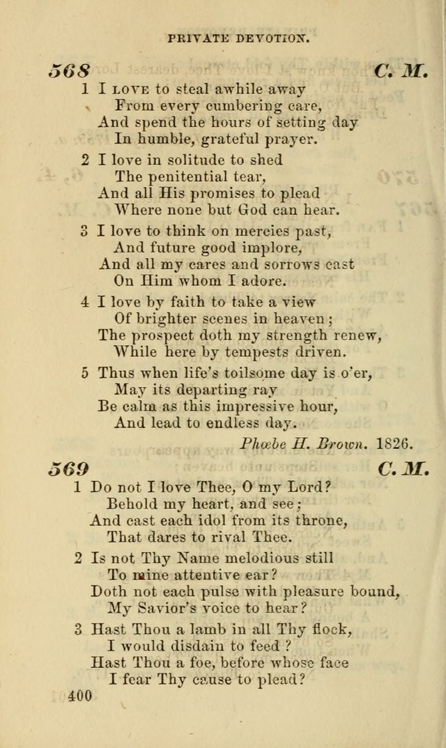 Hymns for the use of the Evangelical Lutheran Church, by the Authority of the Ministerium of Pennsylvania page 400
