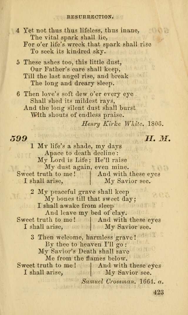 Hymns for the use of the Evangelical Lutheran Church, by the Authority of the Ministerium of Pennsylvania page 423