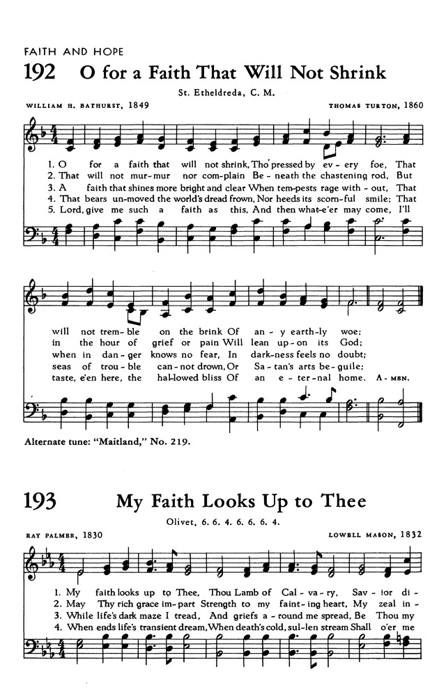 The Hymnal of The Evangelical United Brethren Church page 190