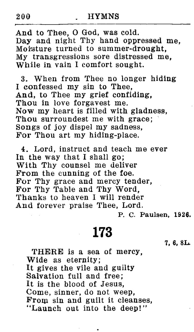 Hymnal for Church and Home (2nd ed.) page 200