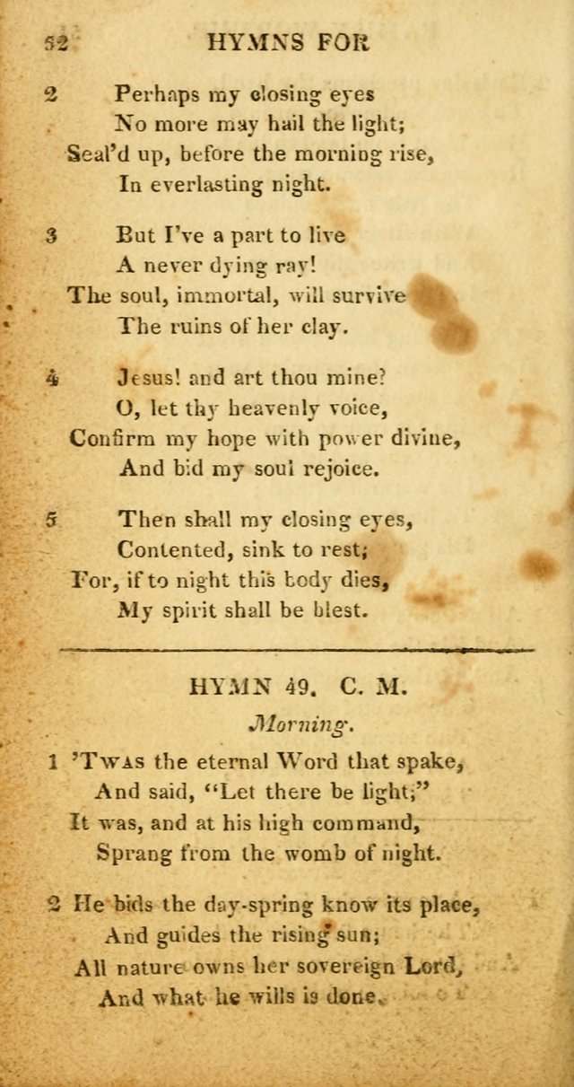 Hymns for Family Worship, with Prayers for Every Day in the Week (2nd ed.) page 52