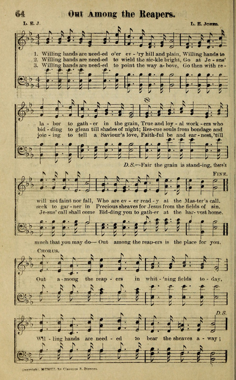 Hosannas to the King: A collection of Gospel Hymns suited to Church, Sunday School and Evangelistic Services page 66