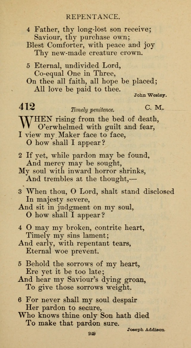 Hymnal of the Methodist Episcopal Church page 249