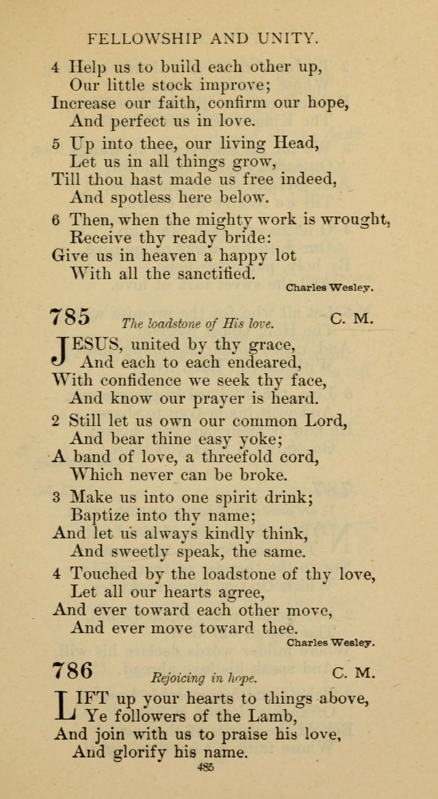 Hymnal of the Methodist Episcopal Church page 485