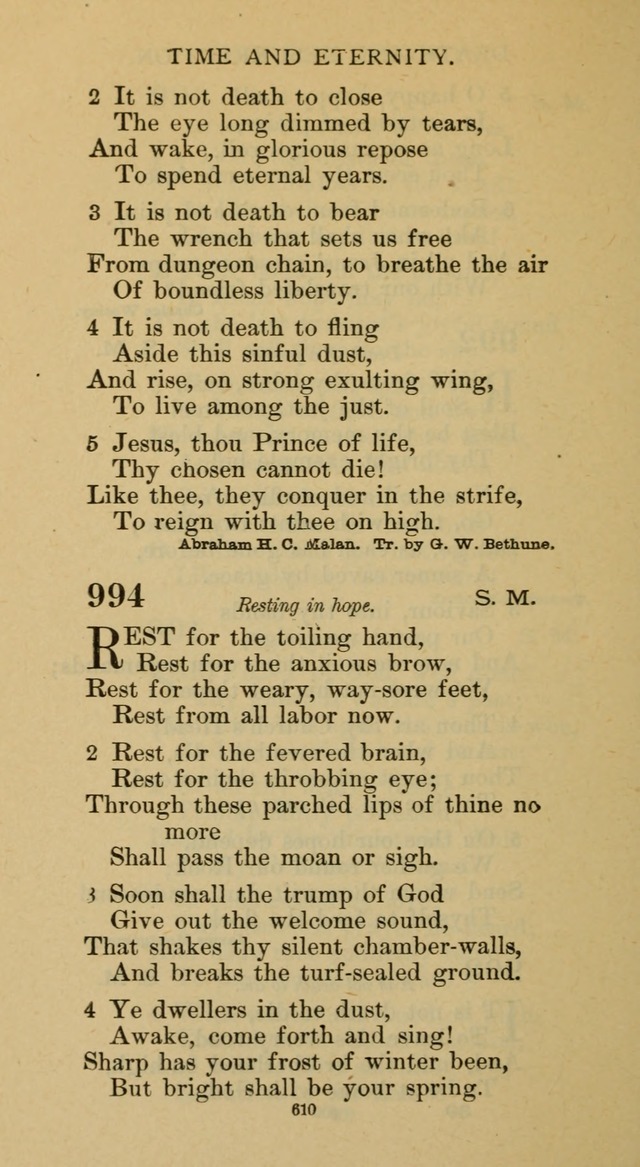 Hymnal of the Methodist Episcopal Church page 610