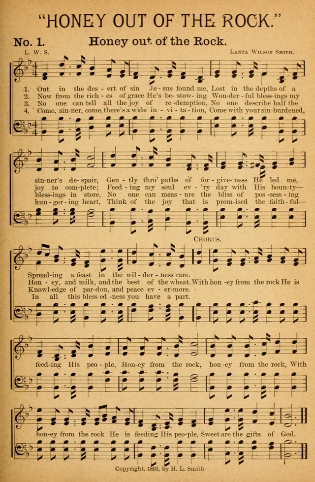 Honey Out of the Rock: a compilation of sacred songs and hymns for use in gospel meetings and other religious services page 8