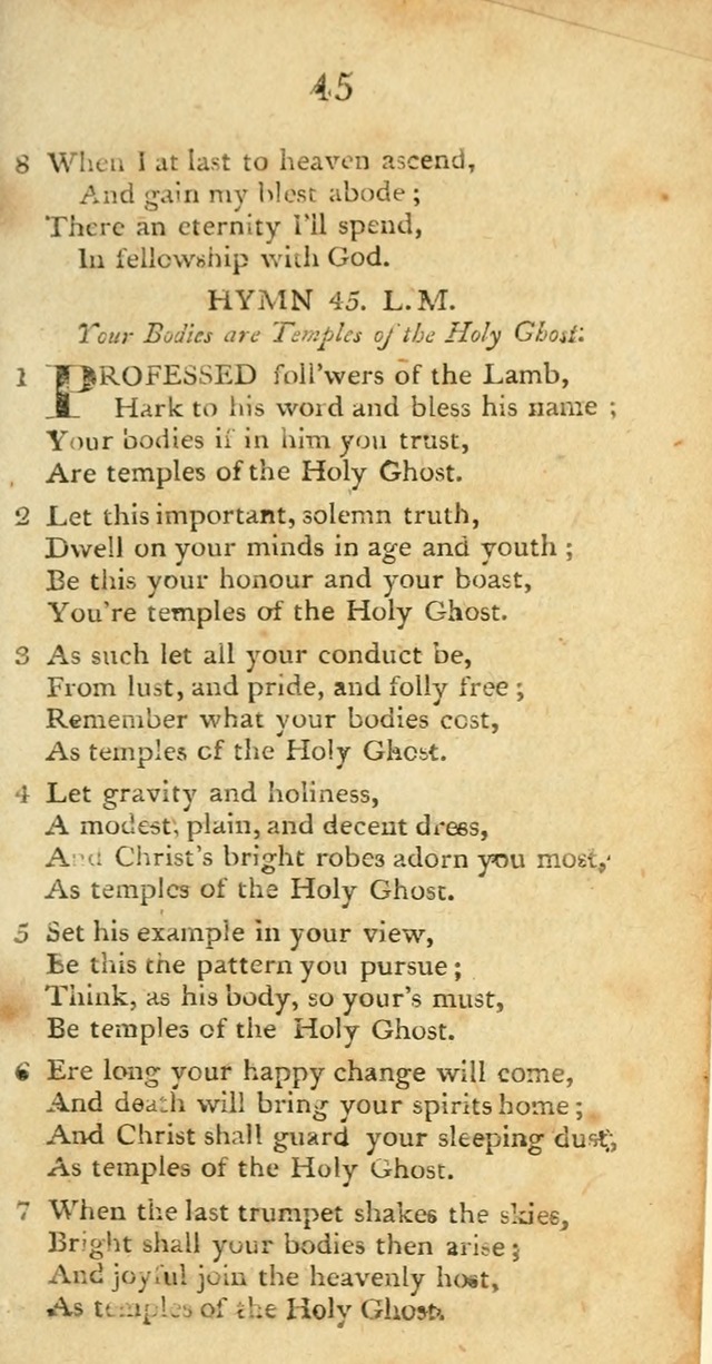 Hymns, Original and  Selected, for the Use of Christians. (5th ed. corr.) page 45
