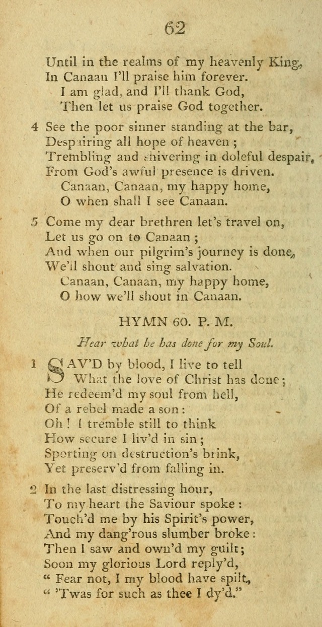 Hymns, Original and  Selected, for the Use of Christians. (5th ed. corr.) page 62