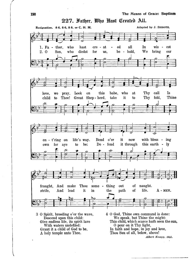 The Hymnal and Order of Service page 190