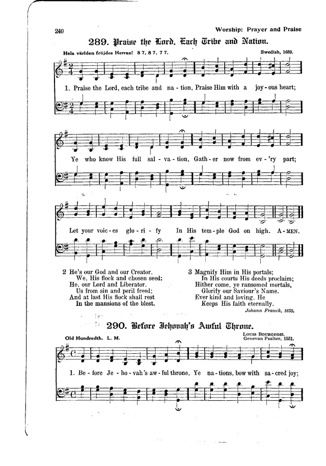 The Hymnal and Order of Service page 240