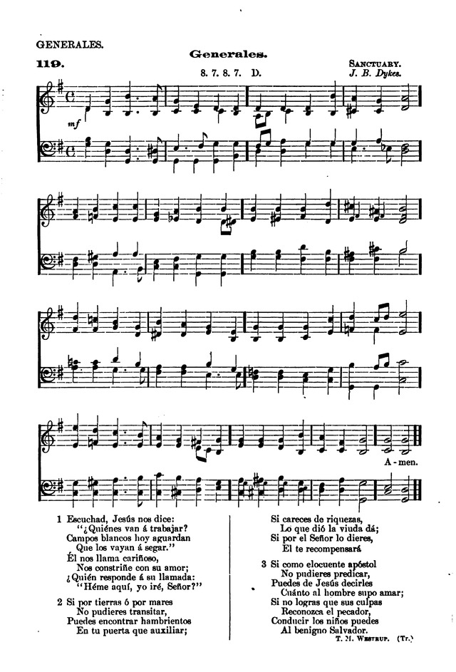 Himnario provisional con los cánticos: Según el uso de la Iglesia Episcopal Americana, para Congregaciones Españoles page 95