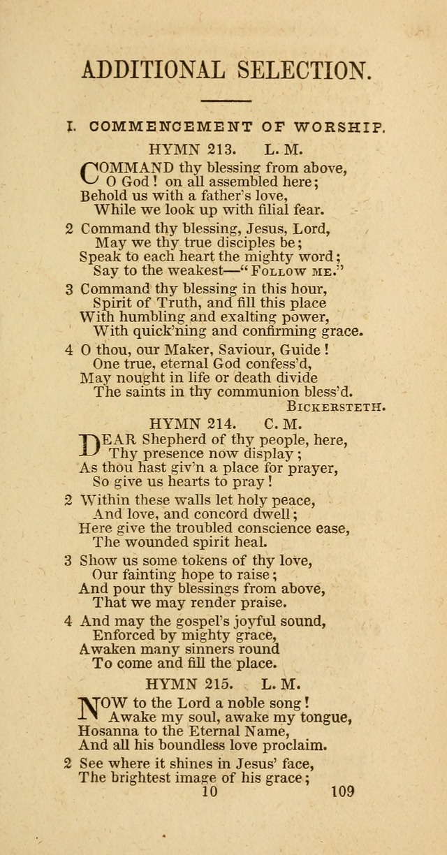 Hymns of the Protestant Episcopal Church of the United States, as authorized by the General Convention: with an additional selection page 109