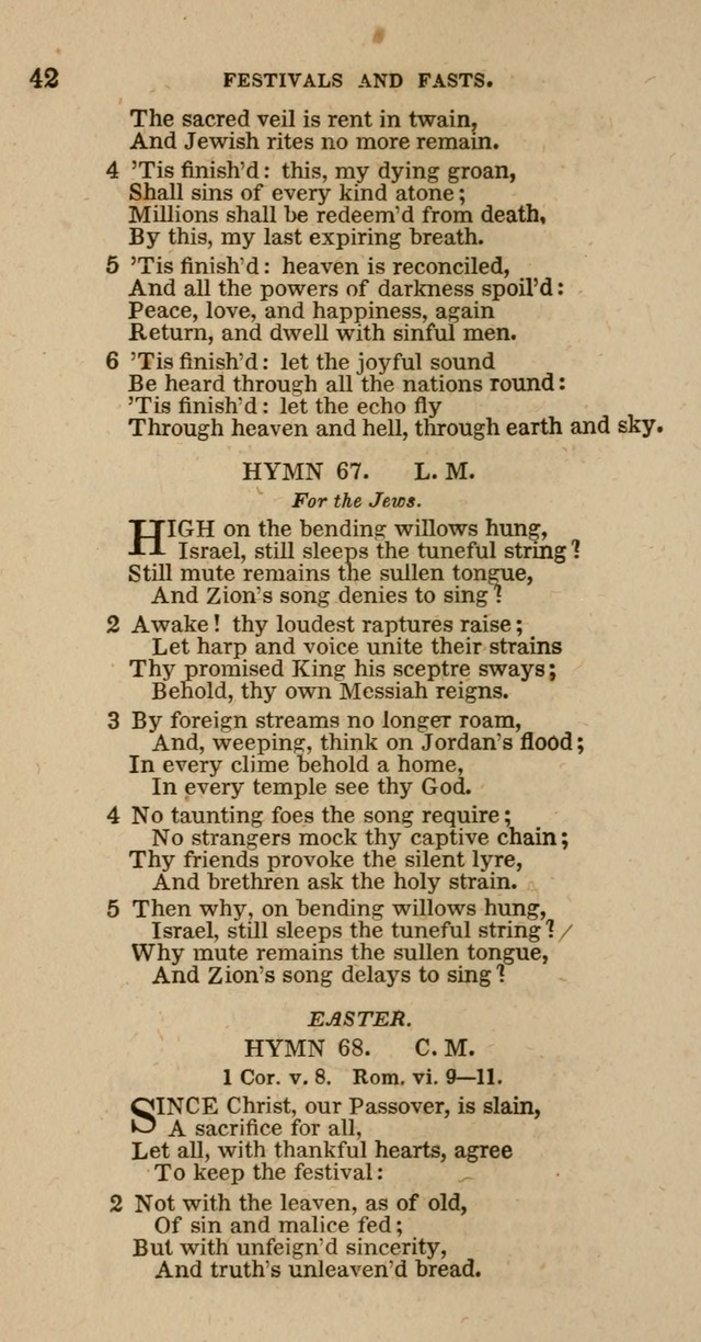 Hymns of the Protestant Episcopal Church of the United States, as authorized by the General Convention: with an additional selection page 42