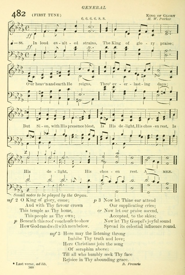 The Church Hymnal: revised and enlarged in accordance with the action of the General Convention of the Protestant Episcopal Church in the United States of America in the year of our Lord 1892. (Ed. B) page 608