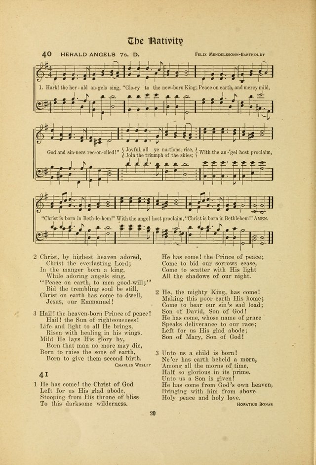 Hymns, Psalms and Gospel Songs: with responsive readings page 20