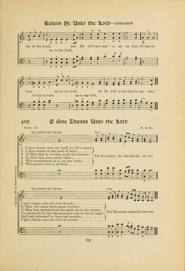 Hymns, Psalms and Gospel Songs: with responsive readings page 219