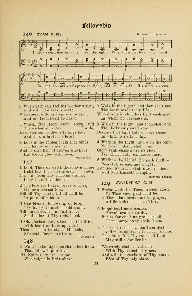 Hymns, Psalms and Gospel Songs: with responsive readings page 59