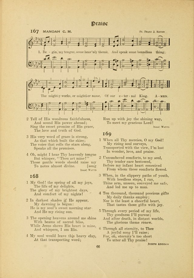 Hymns, Psalms and Gospel Songs: with responsive readings page 66
