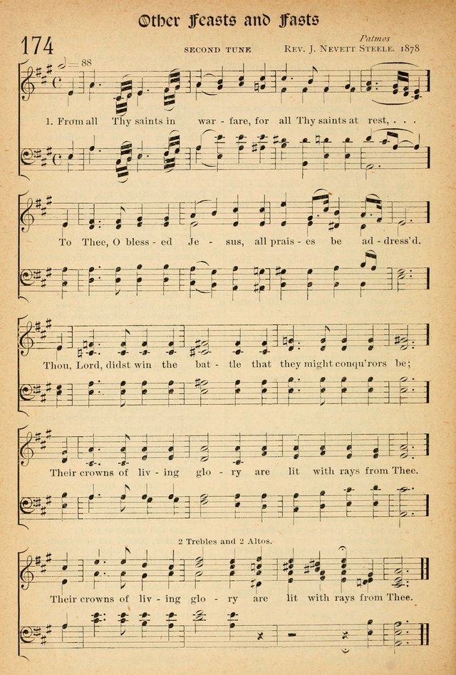 The Hymnal: revised and enlarged as adopted by the General Convention of the Protestant Episcopal Church in the United States of America in the of our Lord 1892..with music, as used in Trinity Church page 196