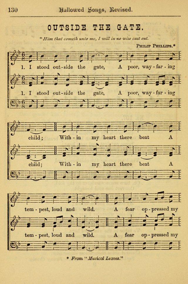 Hallowed Songs: for prayer and social meetings, containing hymns and tunes, carefully selected from all sources, both old and new, and are of the most spiritual..(Newly Revised) page 130
